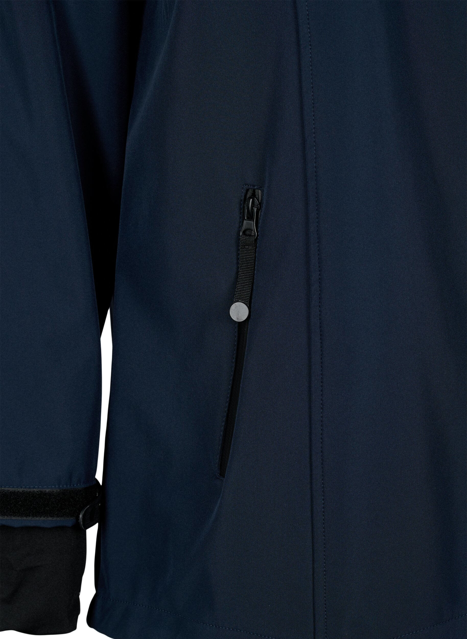 ZizziKr&oacute;tka kurtka softshell z odpinanym kapturem, Niebieskie, Packshot image number 3