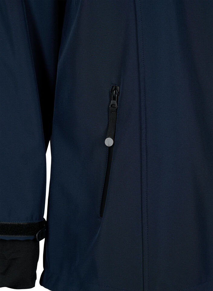 Kr&oacute;tka kurtka softshell z odpinanym kapturem, Niebieskie, Packshot image number 3