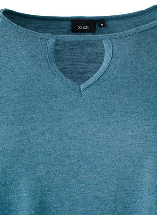 Melanzowa bluzka z dlugim rekawem, Legion Blue Mel., Packshot image number 3
