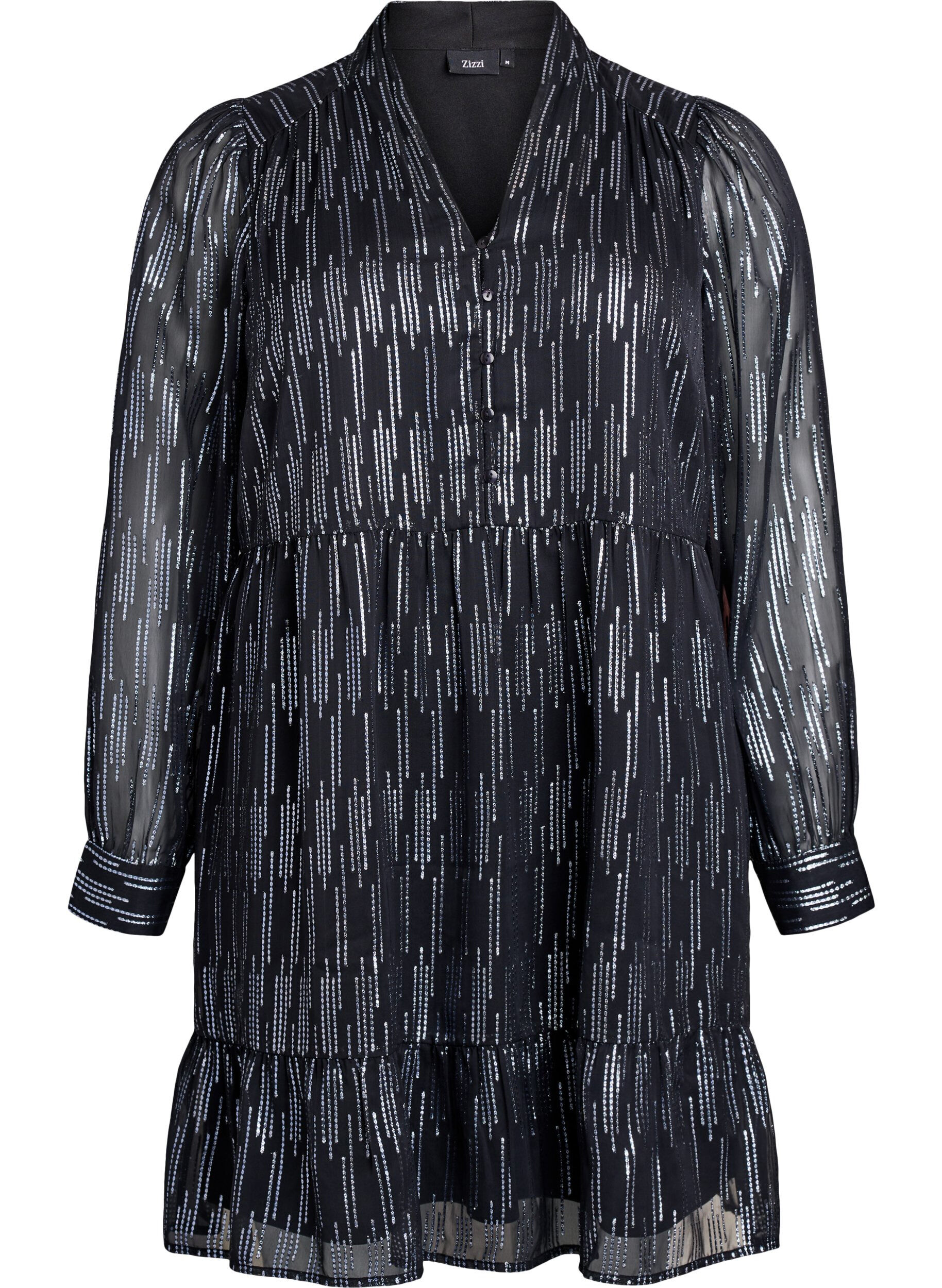 Kr&oacute;tka sukienka na impreze z brokatowym wzorem