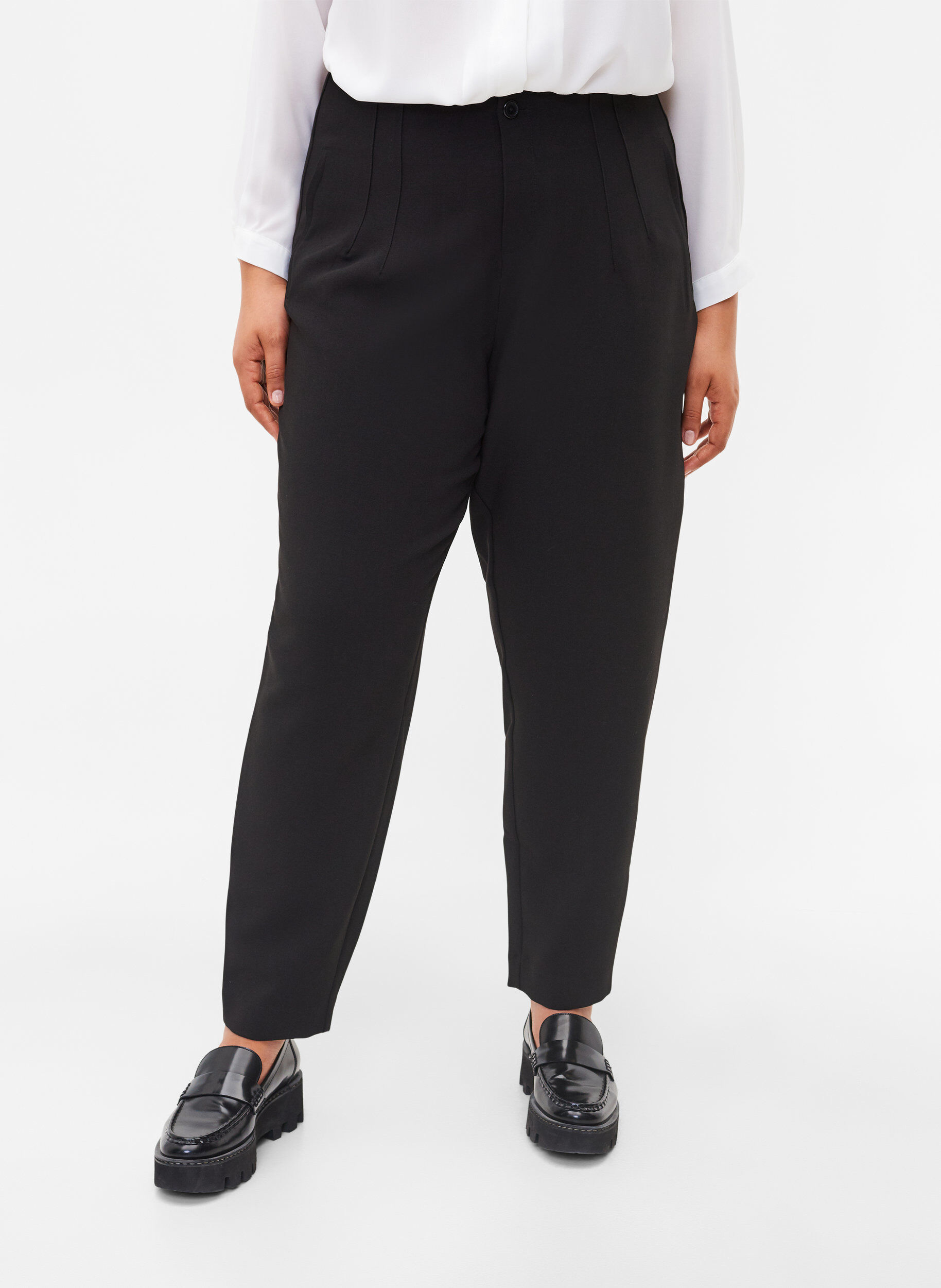 ZizziClassic high-waisted trousers, Black, Model image number 2