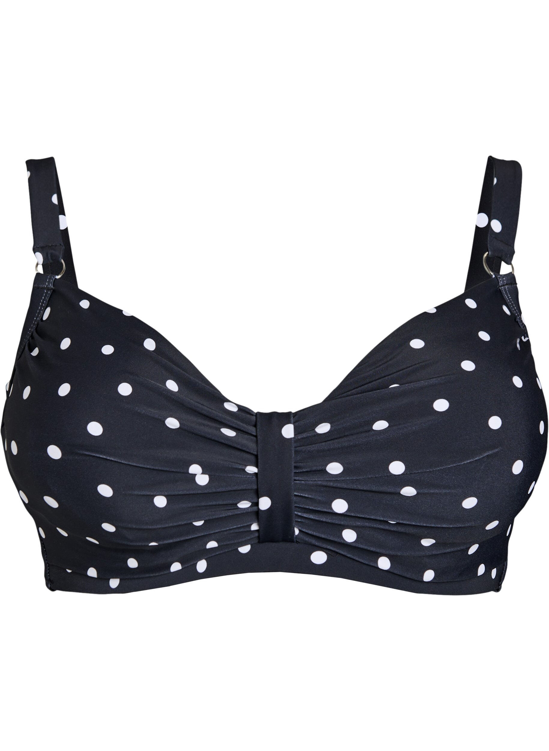 ZizziG&oacute;ra od bikini z fiszbinami i wzorem, Czarne, Packshot image number 0