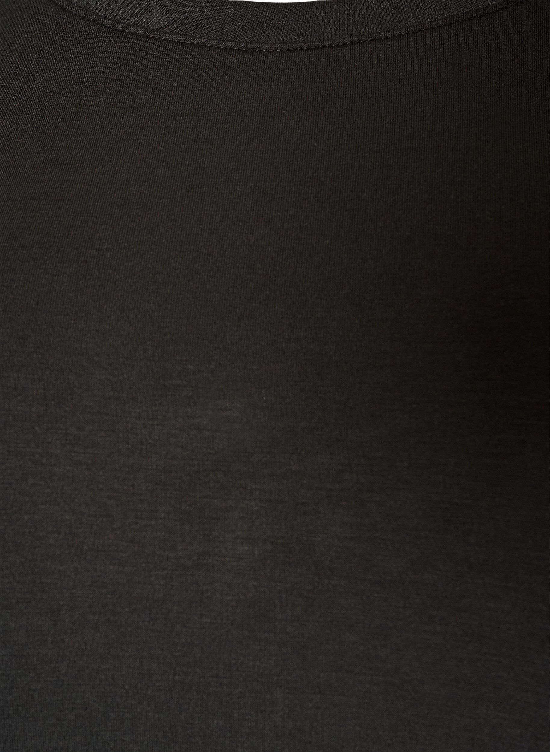 ZizziBluzka z dzianiny z dlugim rekawem i okraglym dekoltem, Czarne, Packshot image number 2
