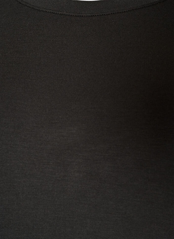 Bluzka z dzianiny z dlugim rekawem i okraglym dekoltem, Czarne, Packshot image number 2