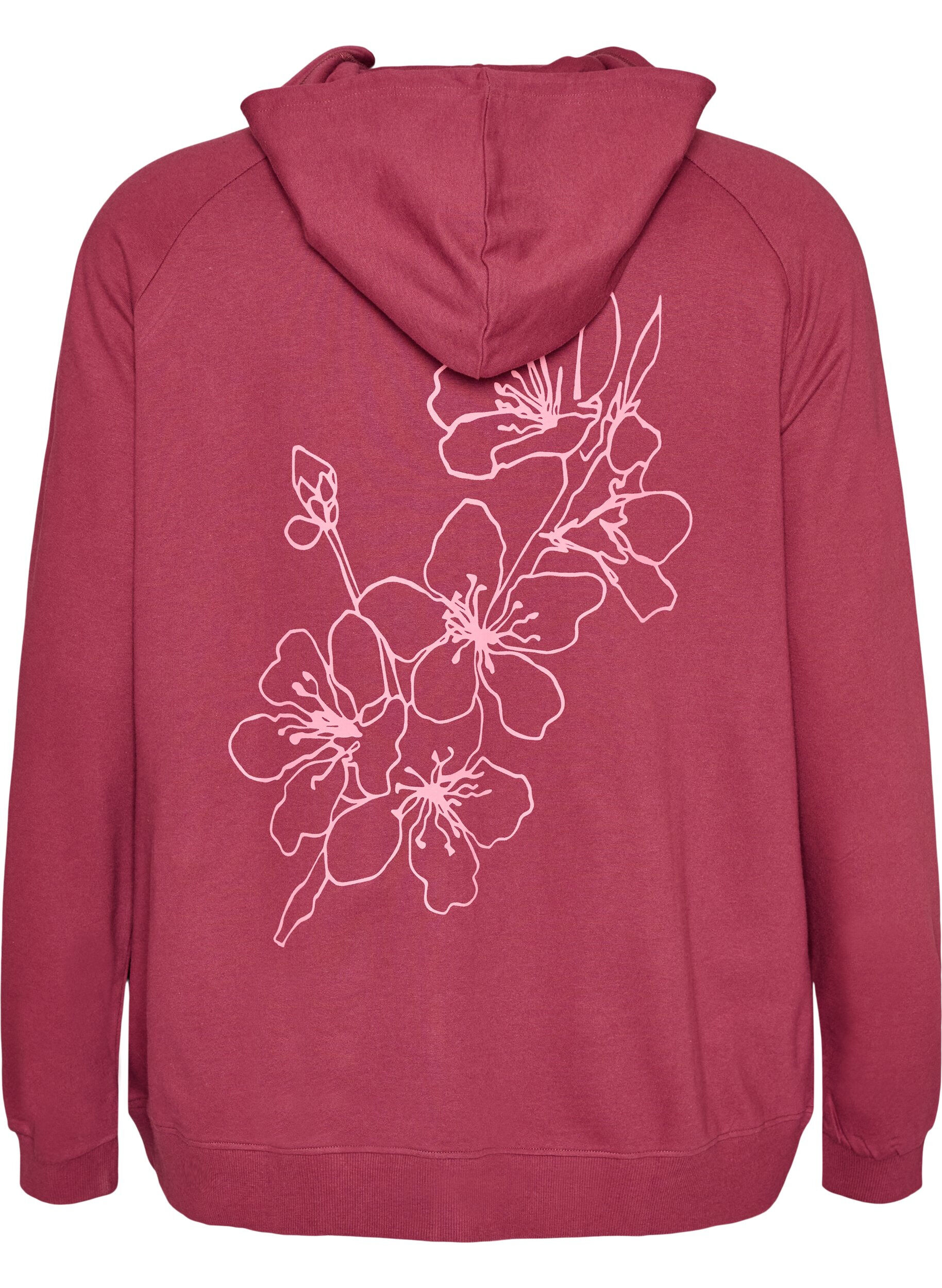 ZizziBluza z kapturem z nadrukiem na plecach, Czerwony, Packshot image number 1