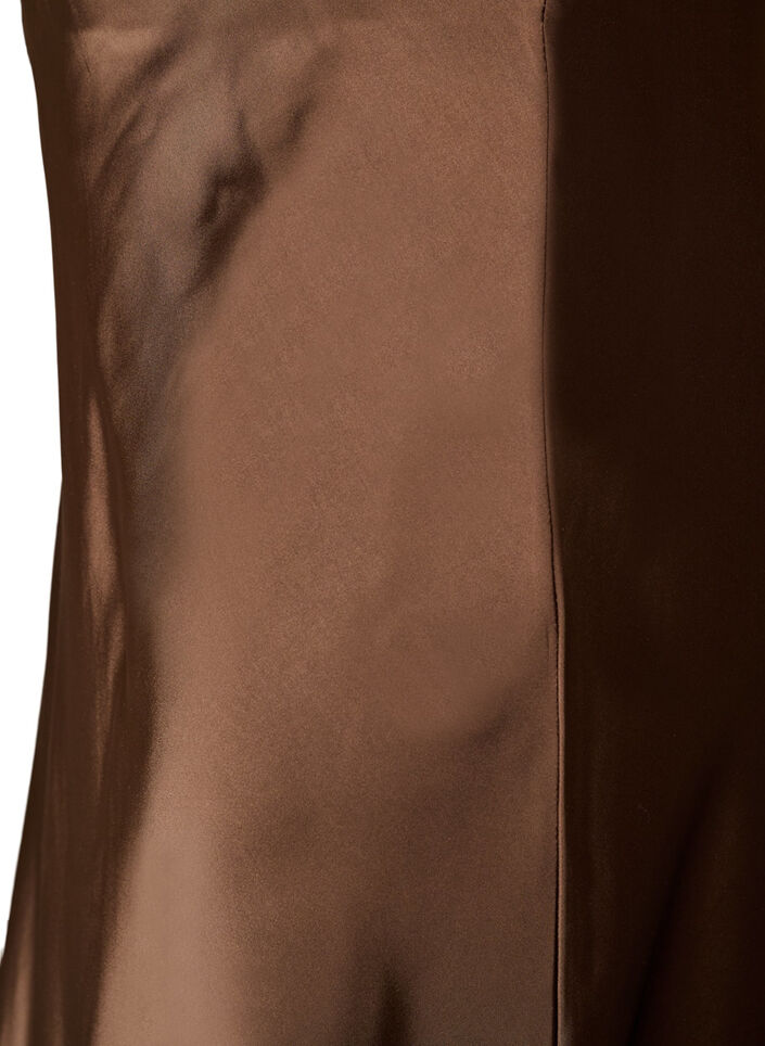 Satynowa sp&oacute;dnica midi, Brązowy, Packshot image number 2