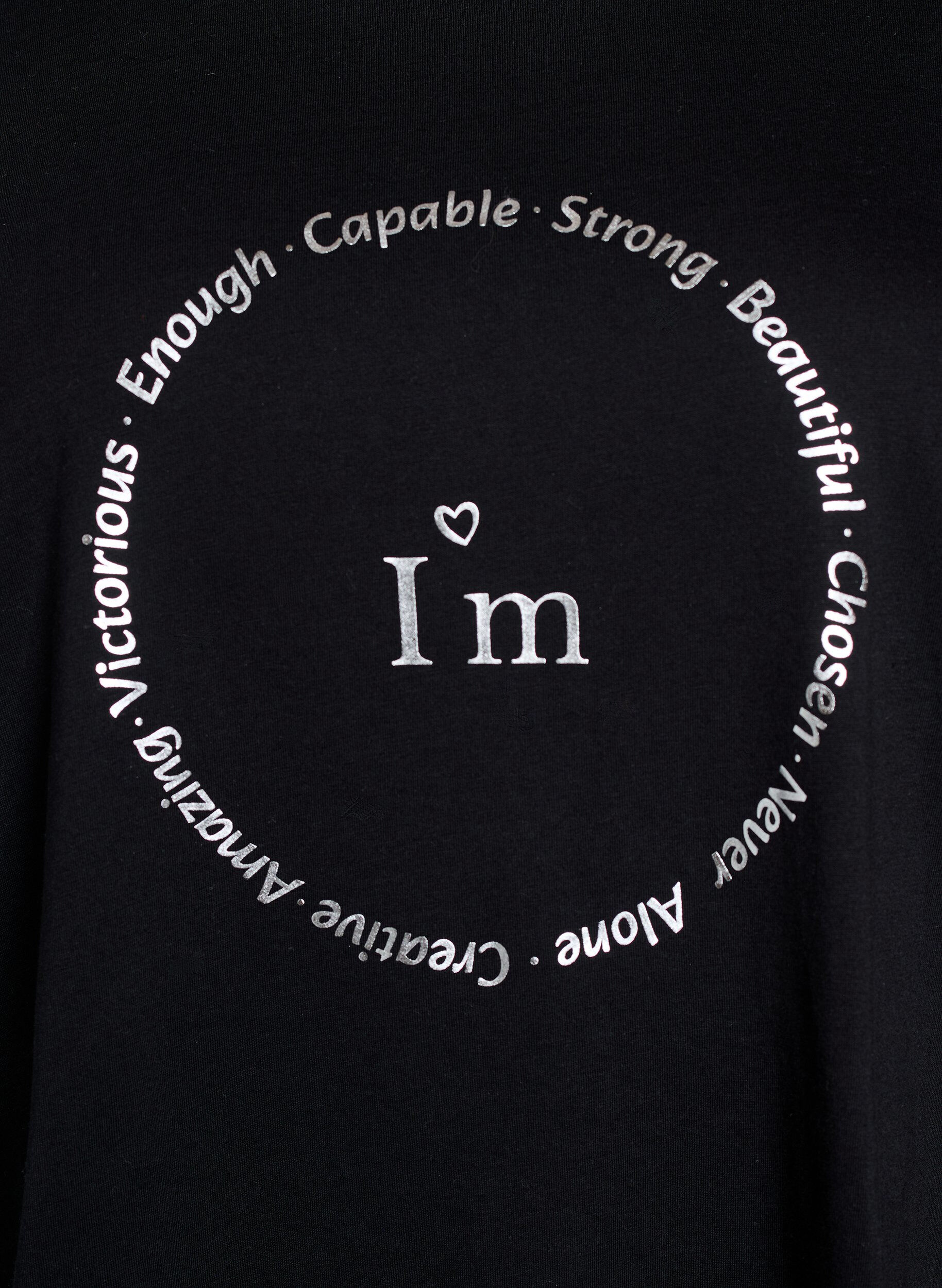 Zizzi Koszulka z motywem, Czarne, Packshot image number 2