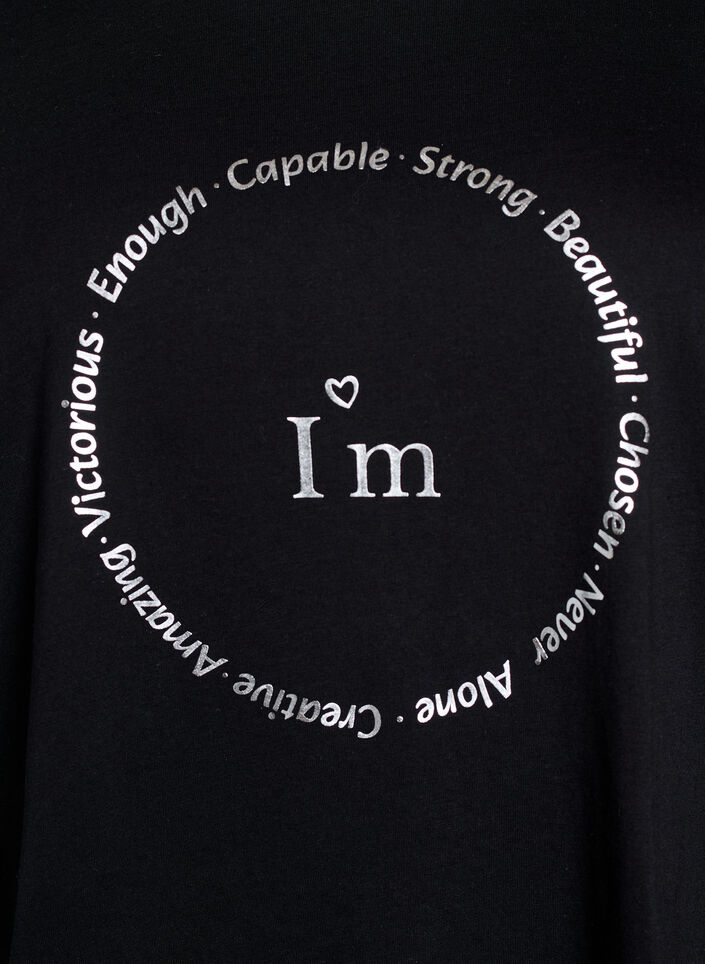 Koszulka z motywem, Czarne, Packshot image number 2