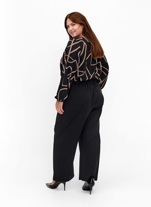 Luzne spodnie z kieszeniami, Black, Model image number 1