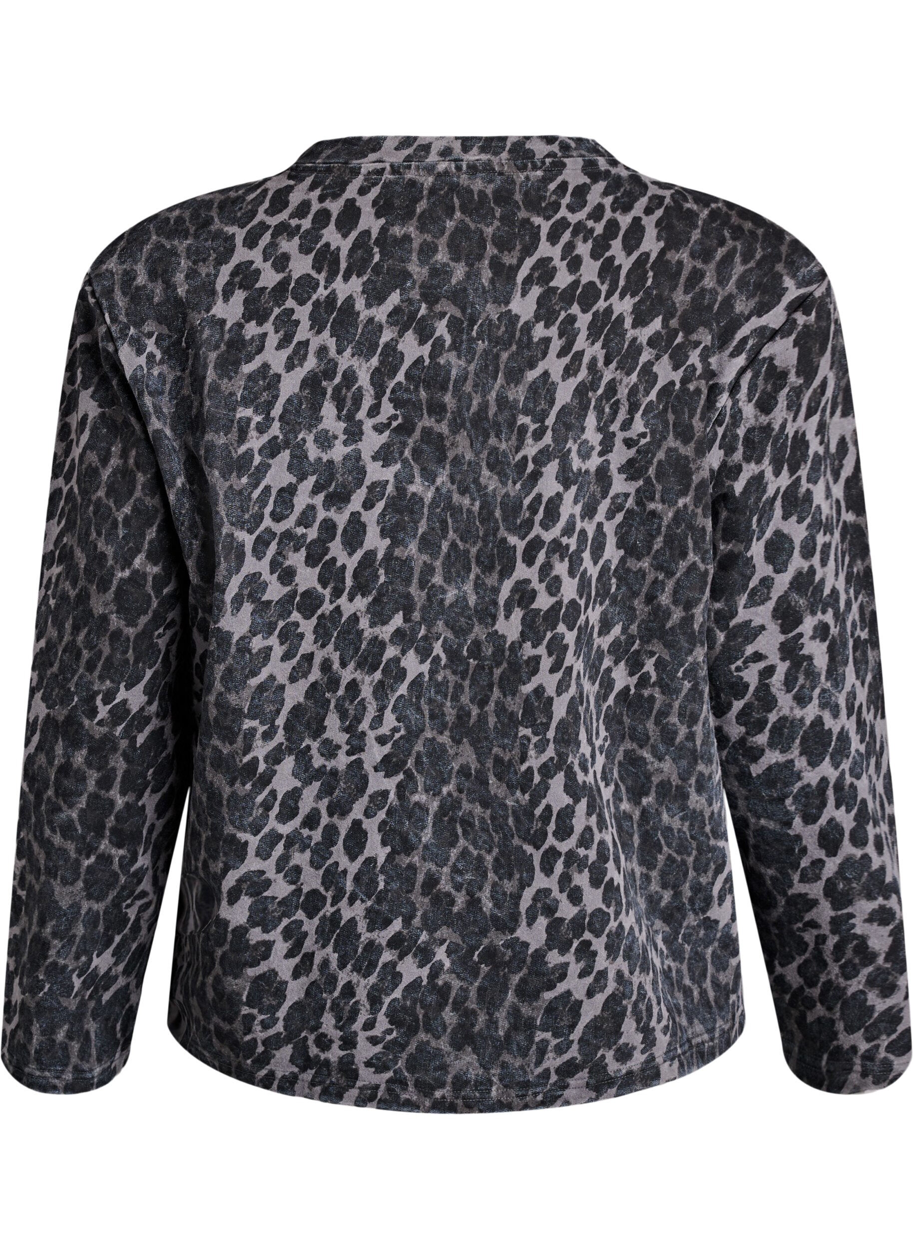 Zizzi Sprana bluza w panterke, Szary, Packshot image number 1