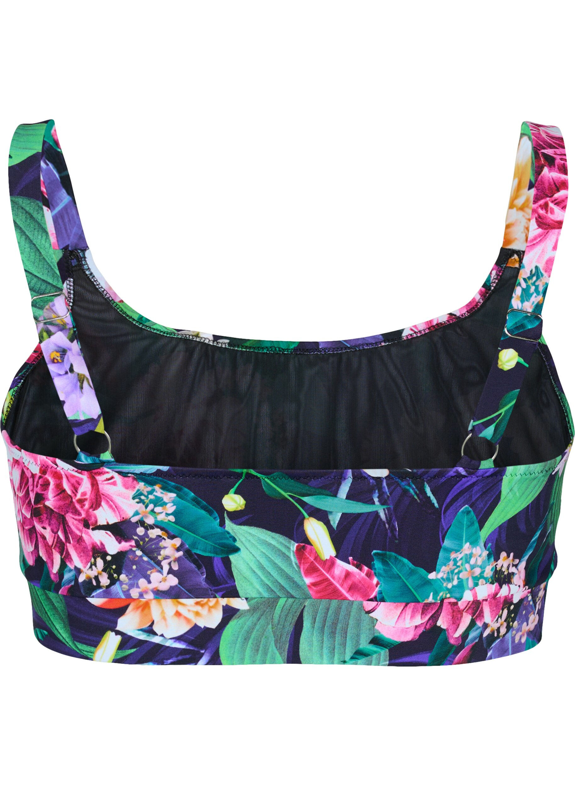 Zizzi Bikini top with adjustable shoulder straps, Flower Print, Packshot image number 1