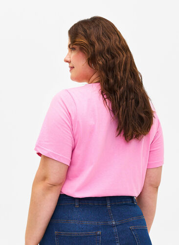 Flash - koszulka z dekoltem w szpic, Begonia Pink, Model image number 1
