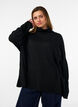 Sweter z kolnierzykiem i luznym krojem, Czarne, Model image number 0