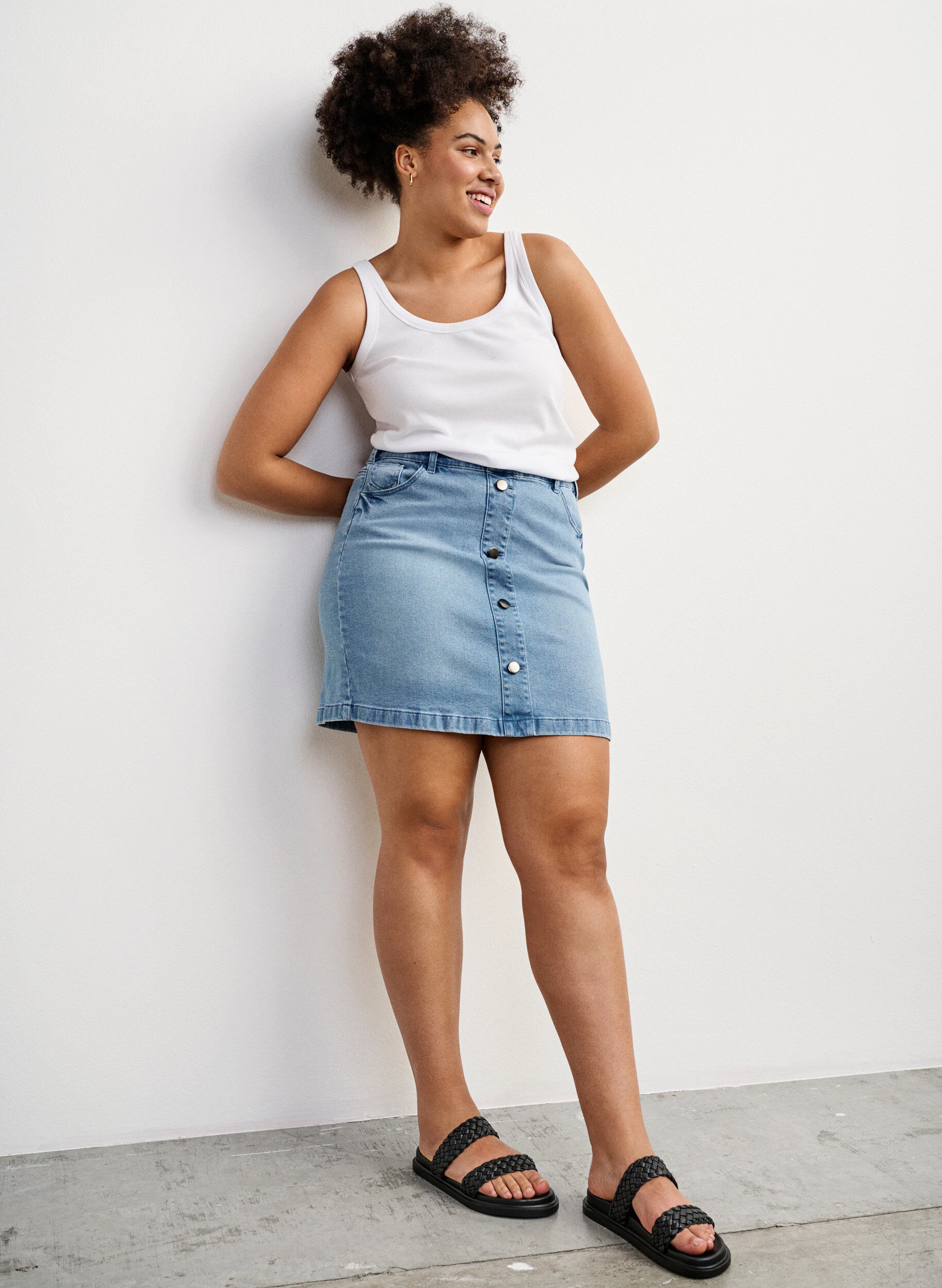 Zizzi Szerokie sandaly ze sk&oacute;ry, Black, Image image number 0