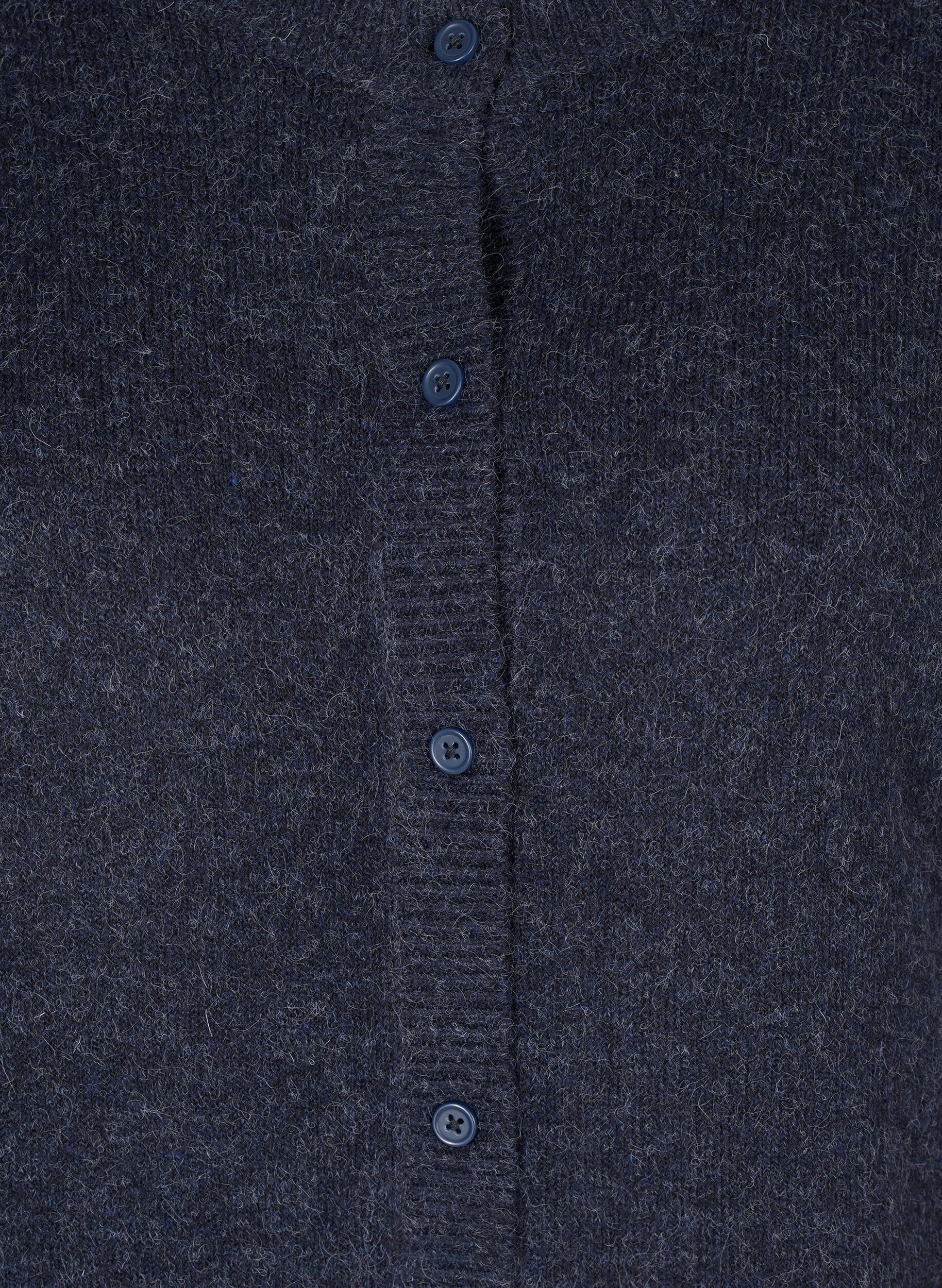 Zizzi Short melange knitted cardigan with button fastening, Night Sky Mel., Packshot image number 2