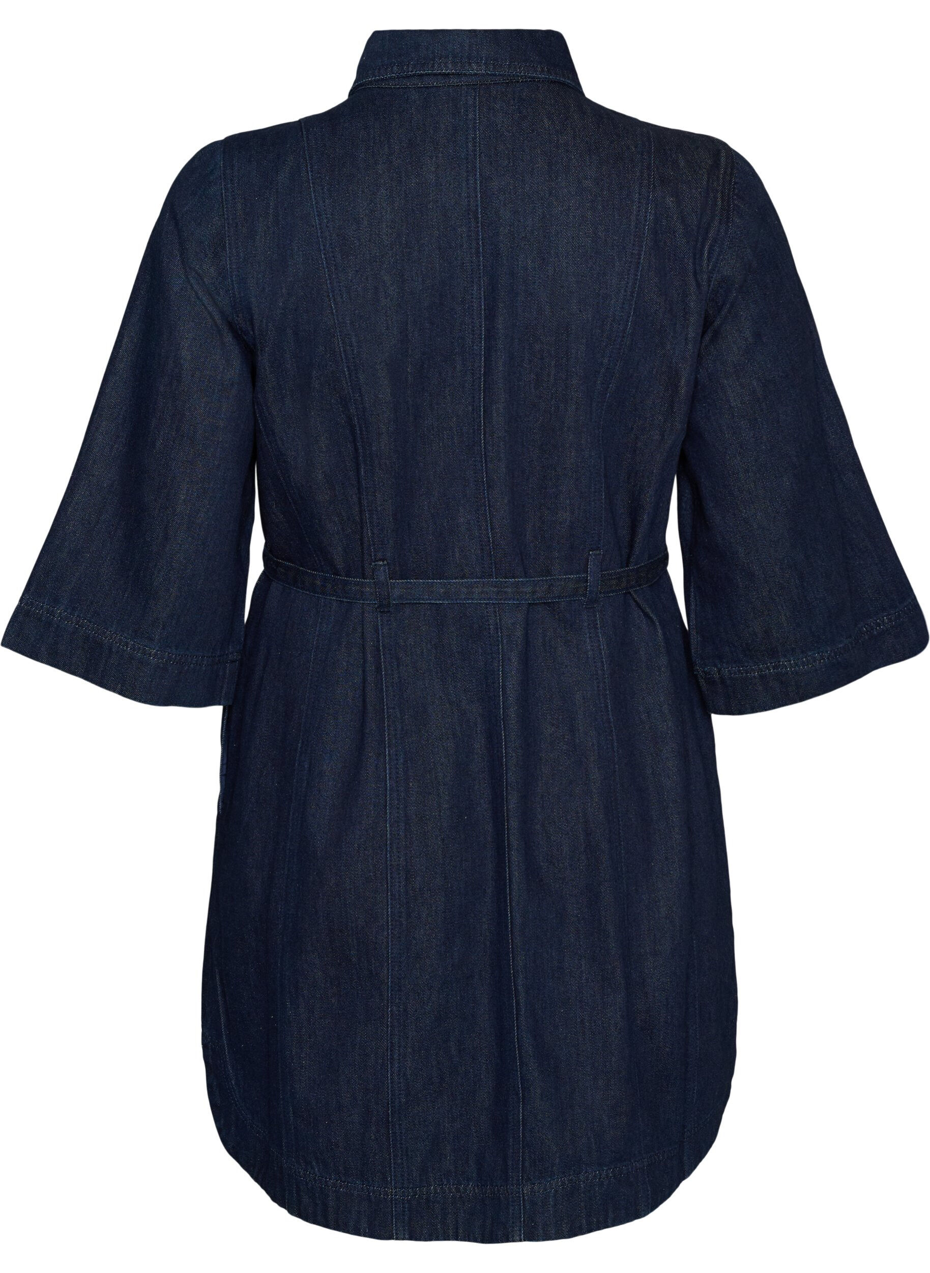 ZizziSukienka z denimu z pasem i 3/4-sleeves, Niebieskie, Packshot image number 1