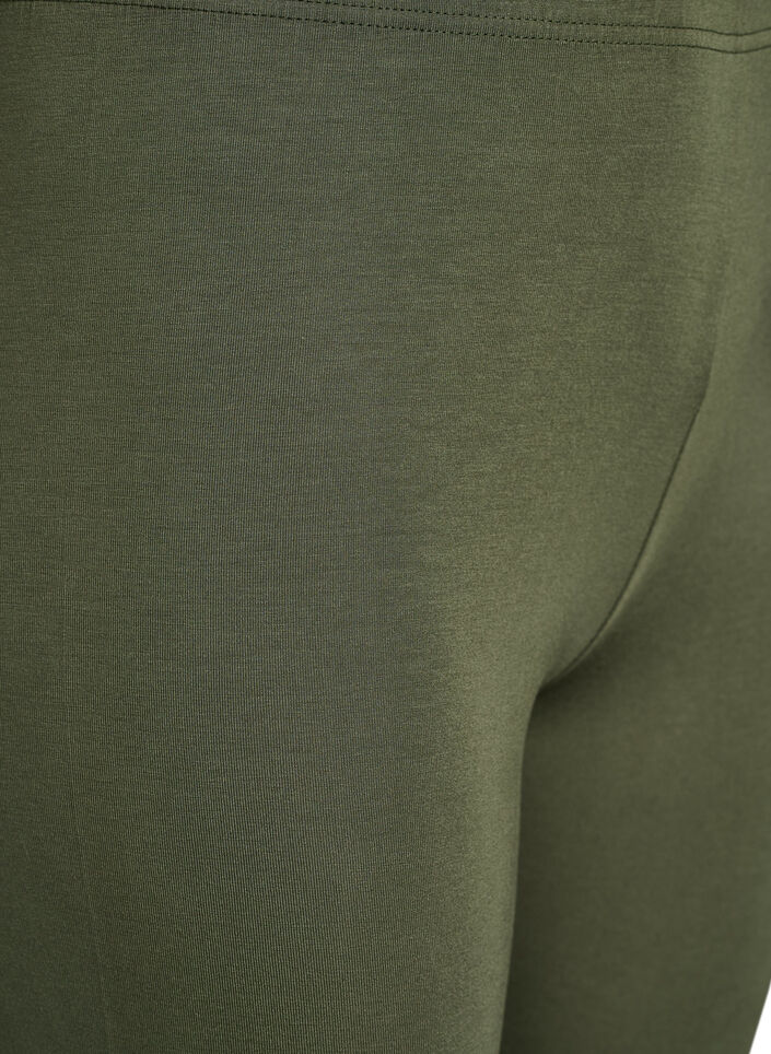 Legginsy 3/4 typu basic z wiskozy, Zielony, Packshot image number 2