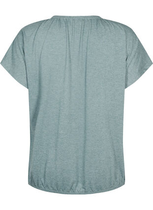Melanzowa bluzka z krótkim rekawem, Chinois Green Mel., Packshot image number 1