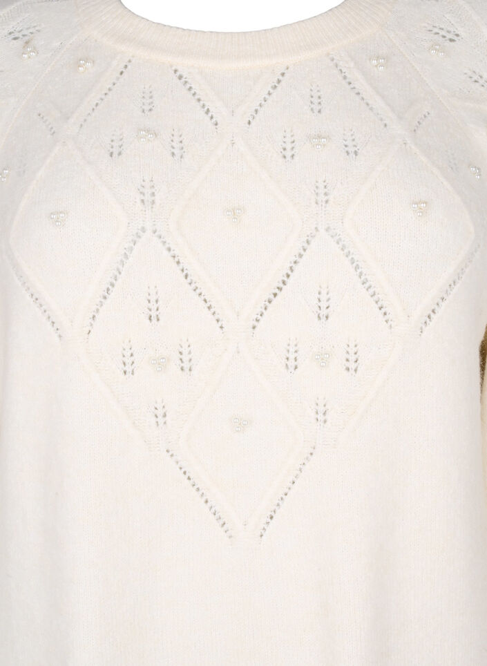 Dzianinowa sukienka z wzorem i koralikami, Birch Mel., Packshot image number 2