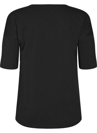 Bluzka z pólrekawem, Black, Packshot image number 1