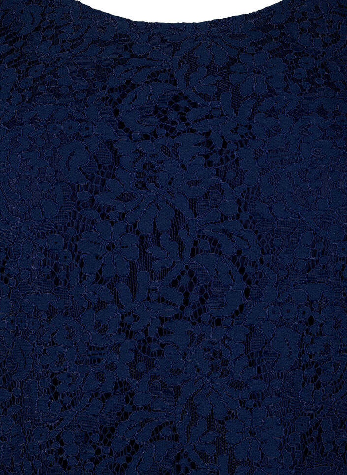 Koronkowa bluzka z dlugim rekawem, Navy Blazer, Packshot image number 2