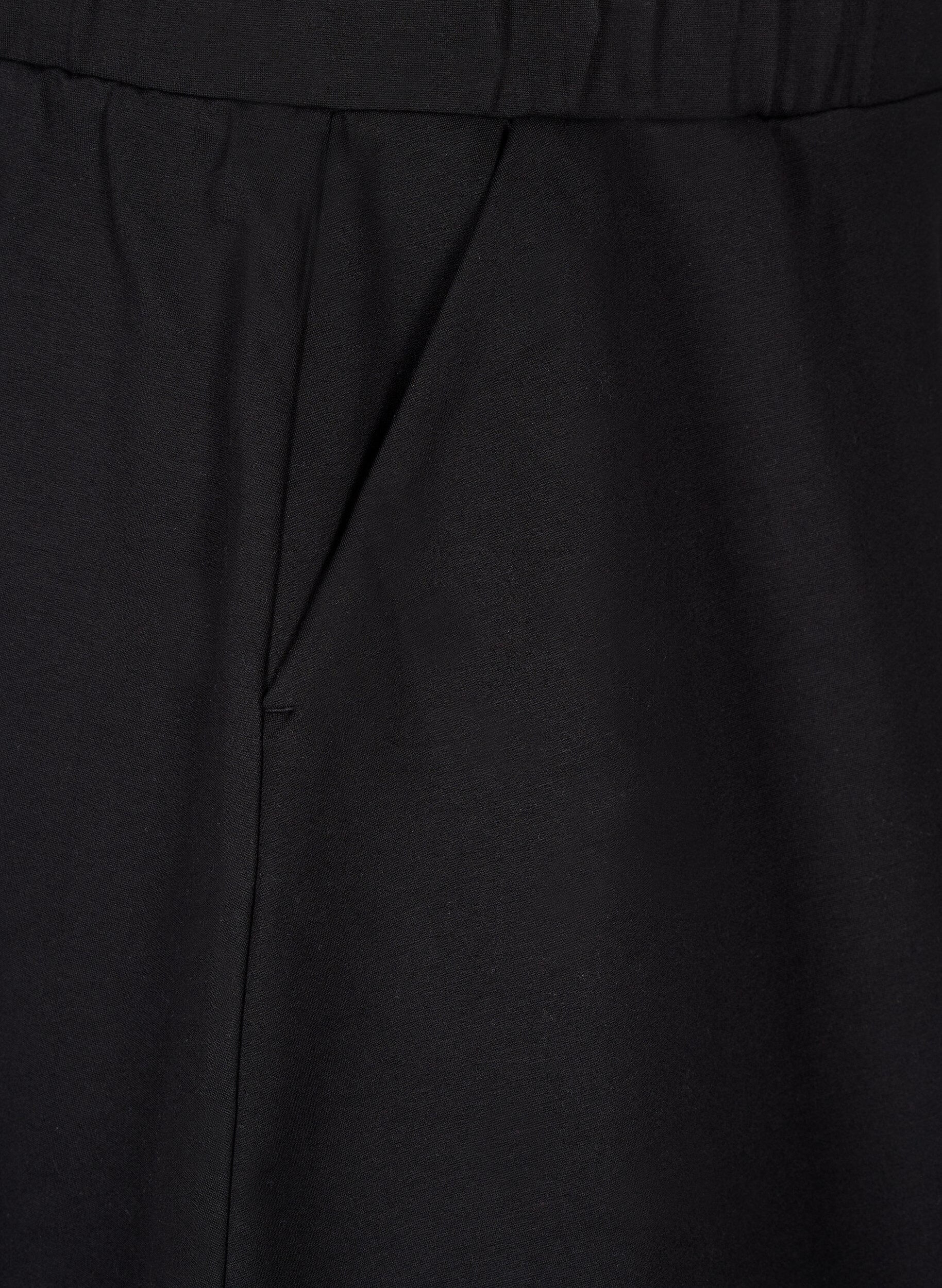 Zizzi Sp&oacute;dnica typu skater z wiskozy, Czarne, Packshot image number 3