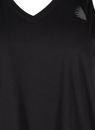 Sportowy top z dekoltem w szpic, Black, Packshot image number 2
