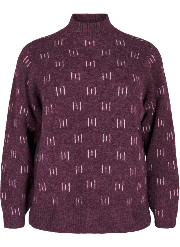 Dzianinowa bluzka ze wzorem i golfem, Potent P. Mel. Comb, Packshot image number 0