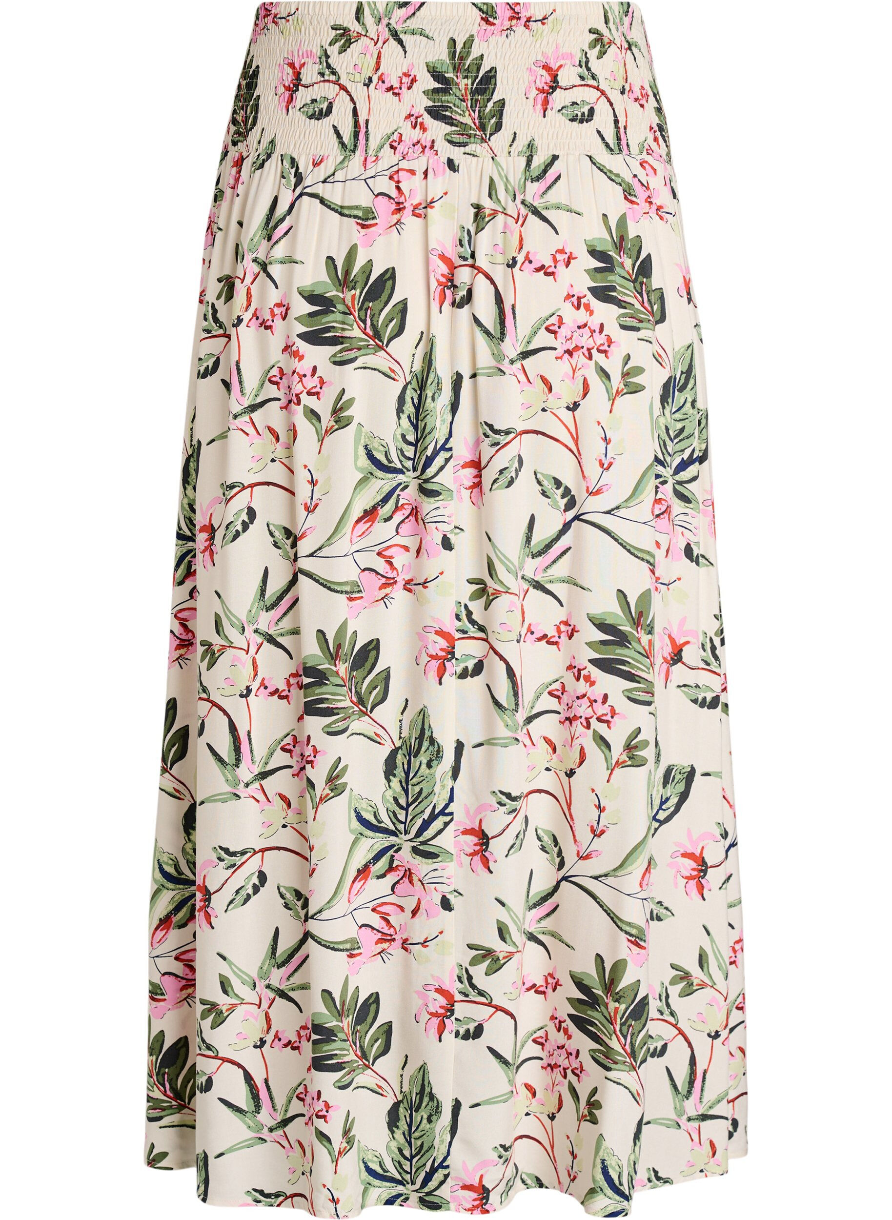 ZizziSp&oacute;dnica maxi z wiskozy z marszczeniem, Biały, Packshot image number 1