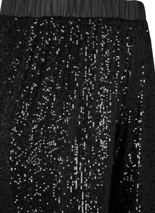 Cekinowe spodnie z gumka w pasie, Black, Packshot image number 2
