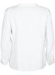 Wiskozowa bluzka koszulowa z marszczeniami, Bright White, Packshot image number 1