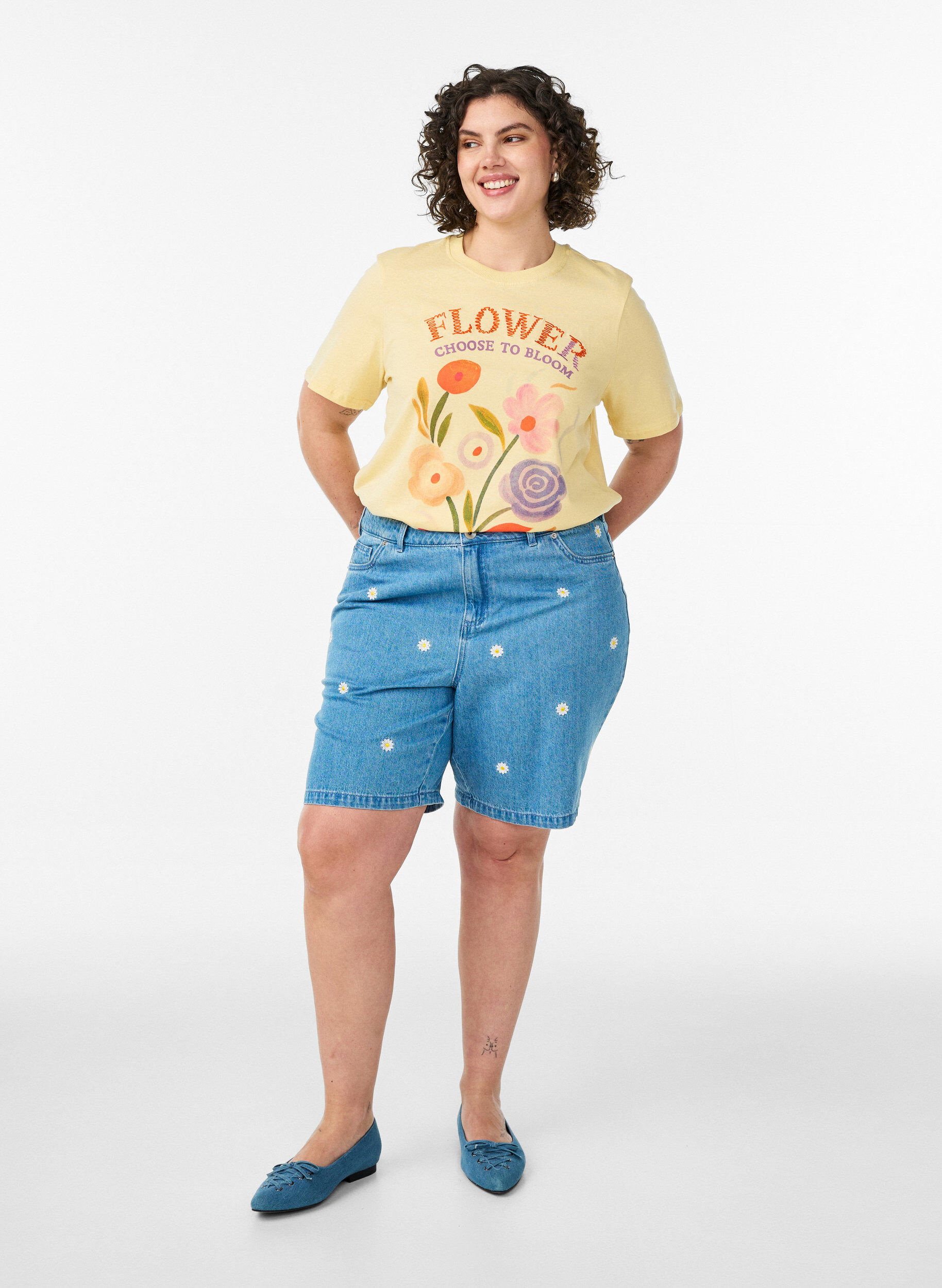 ZizziBawelniana koszulka z nadrukiem, Ż&oacute;łty, Model image number 1