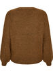 Sweter z ryfionymi rekawami w ksztalcie balon&oacute;w, Brązowy, Packshot image number 1