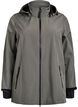 Kr&oacute;tka kurtka softshell z odpinanym kapturem, Ciemnoszary, Packshot image number 0