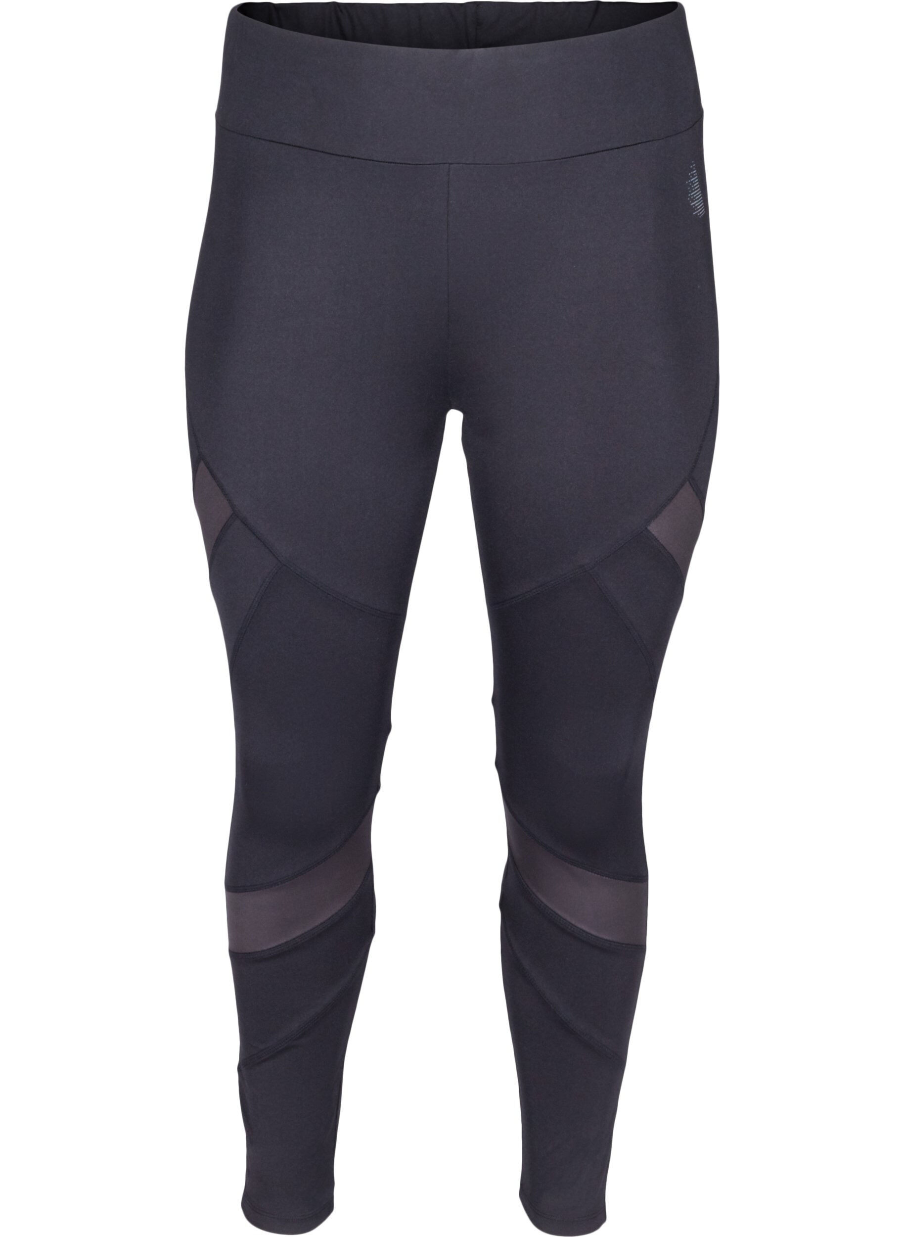 Zizzi Cropped sports leggings with mesh, Black, Packshot image number 0