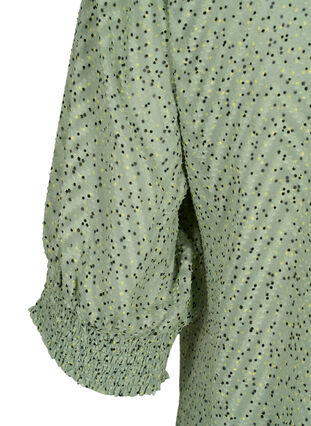 Bluzka w kropki z krótkimi rekawami, Seagrass Dot, Packshot image number 3