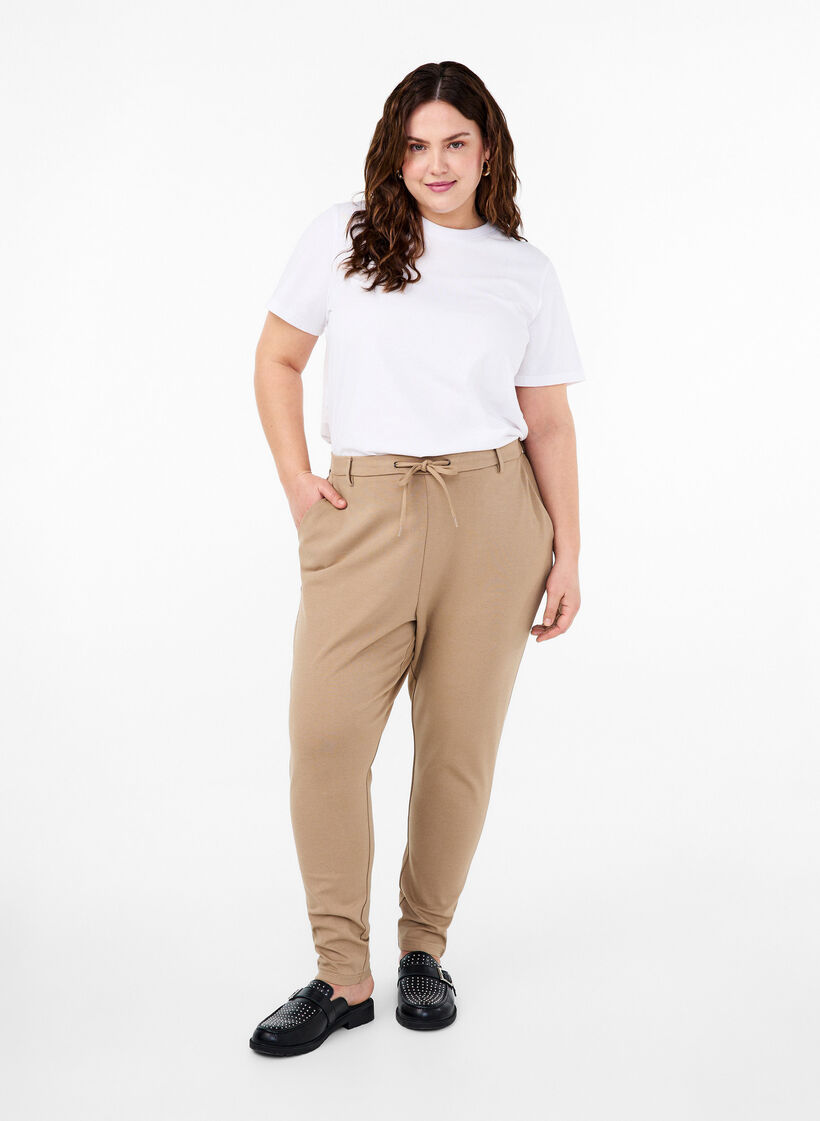 Przyciete spodnie Maddison, Beżowy, Model image number 0