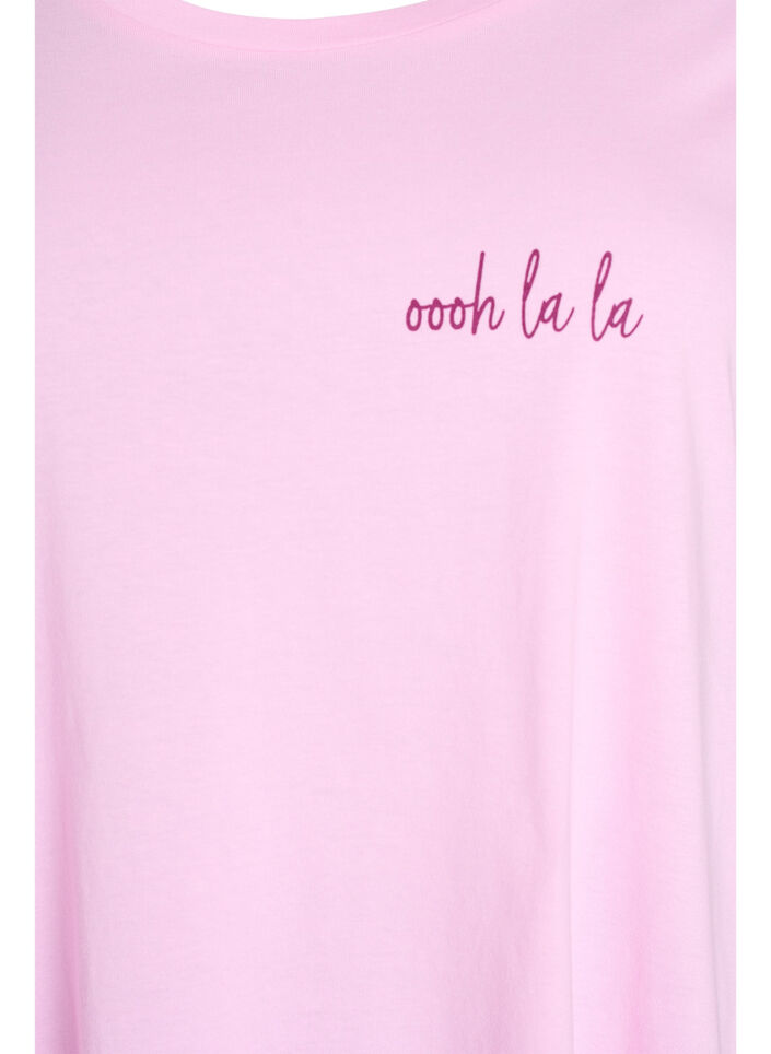 Koszula nocna z kr&oacute;tkim rekawem, wykonana z bawelny organicznej, R&oacute;żowy, Packshot image number 2