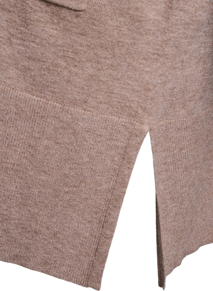 Dlugi kardigan z dzianiny z kieszeniami, Fossil w. TNT Mel. , Packshot image number 4