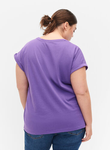 Koszulka z krótkimi rekawami wykonana z mieszanki bawelny, Deep Lavender, Model image number 1