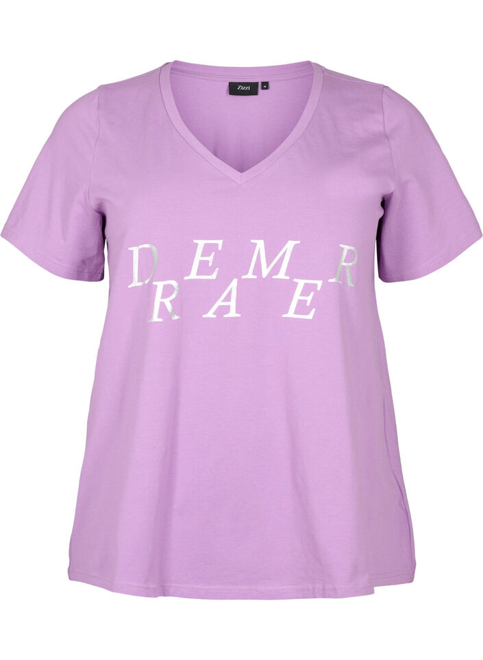 Bawelniana koszulka nocna z nadrukiem tekstowym, L.Crystal w.Dreamer, Packshot image number 0