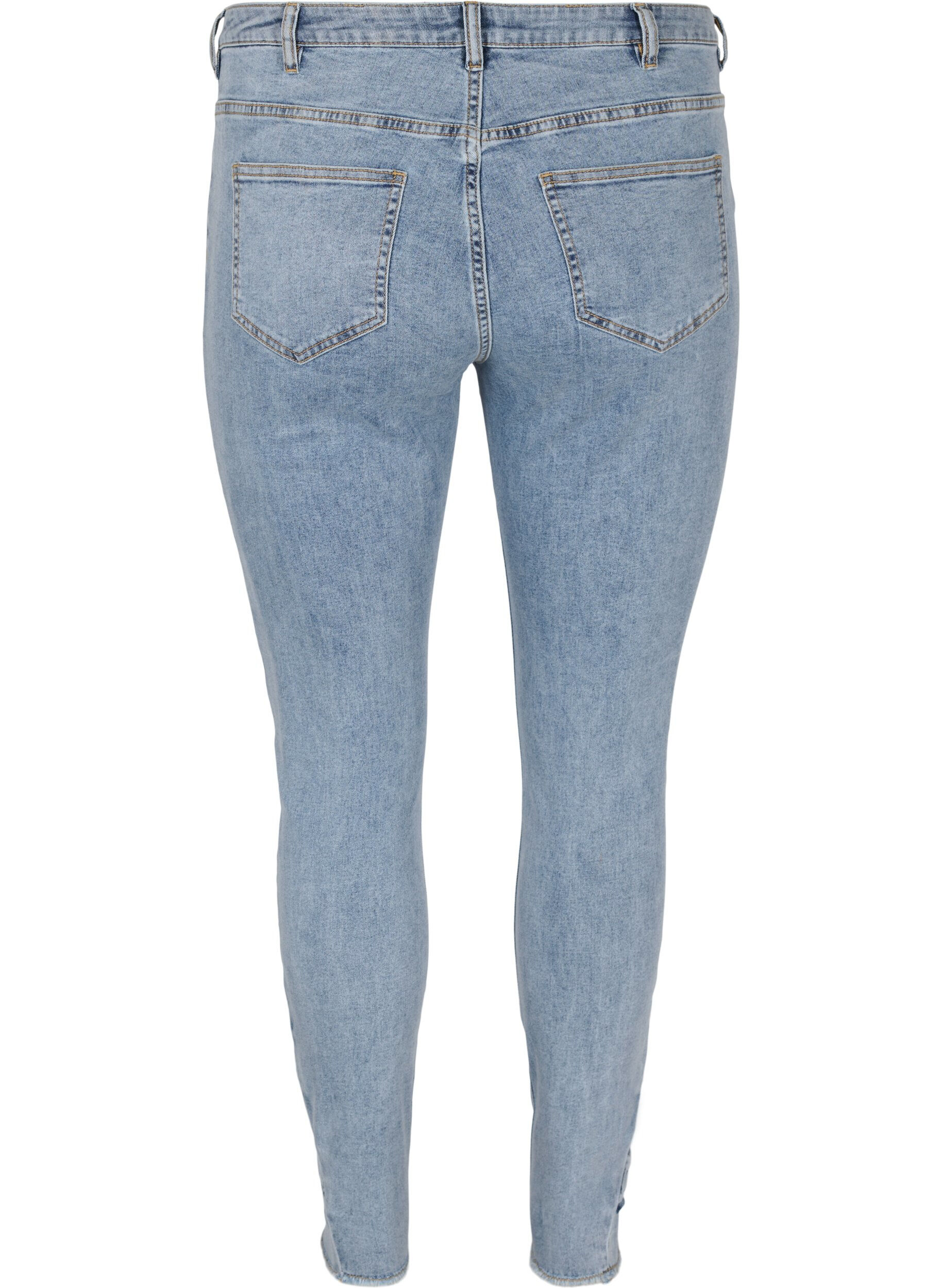 Zizzi Cropped Amy jeans with bows, Light blue, Packshot image number 1