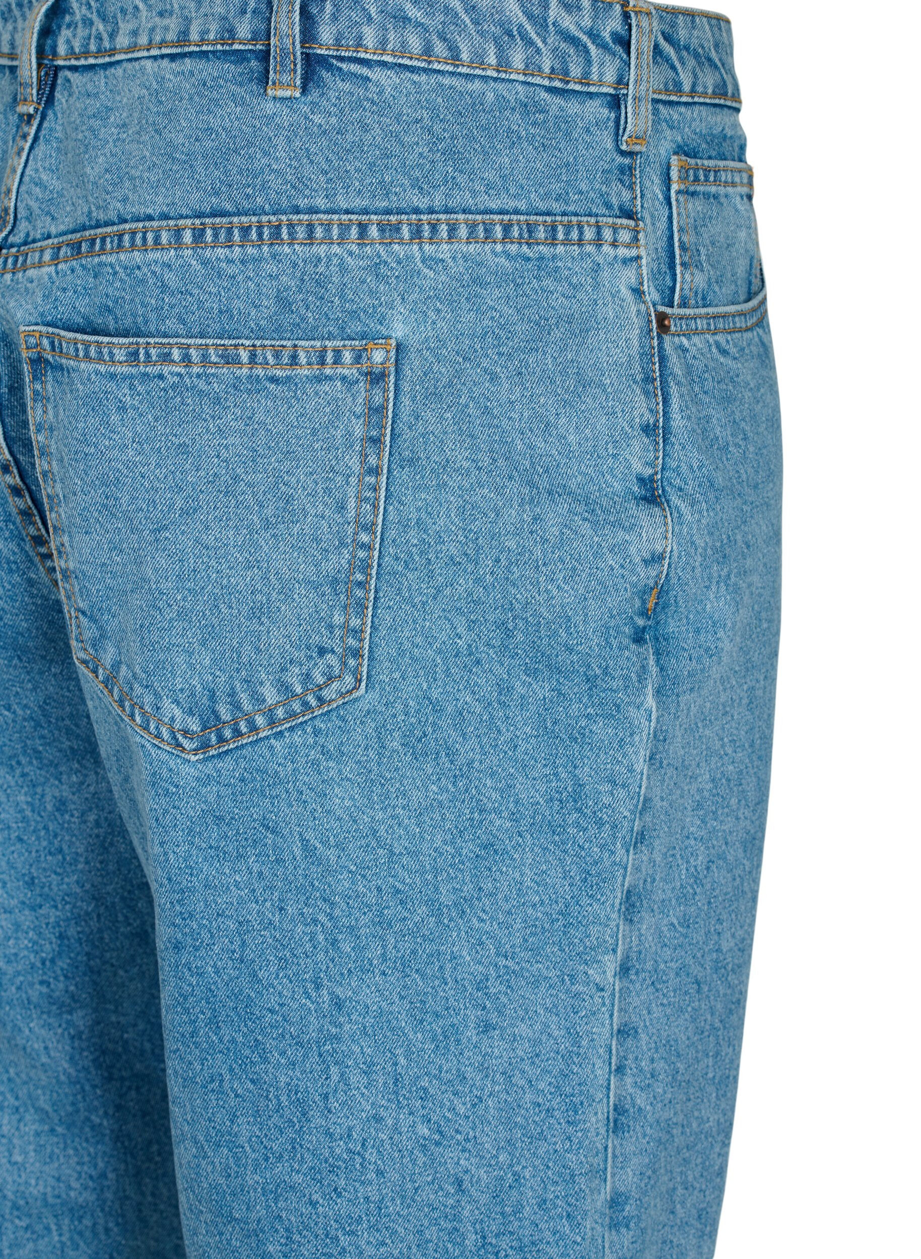 Zizzi Przyciete jeansy Mille z wysokim stanem, Light blue denim, Packshot image number 3