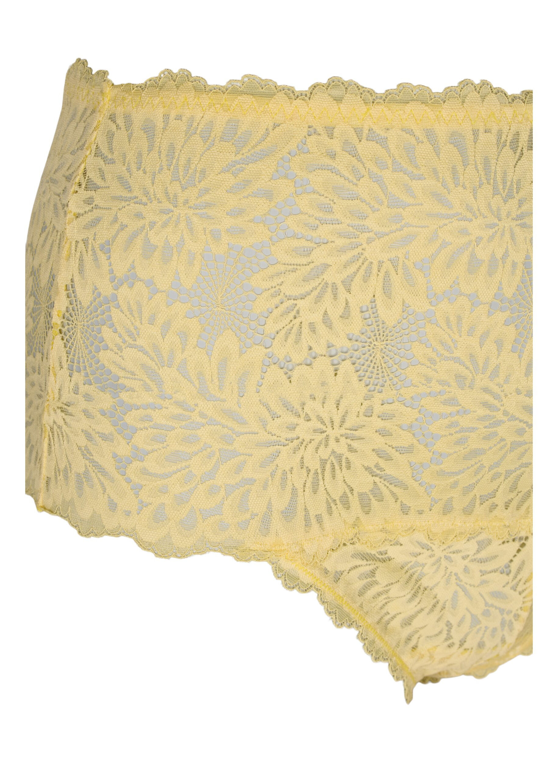 Zizzi Koronkowe figi typu hipster z wysokim stanem, Pale Banana ASS, Packshot image number 2