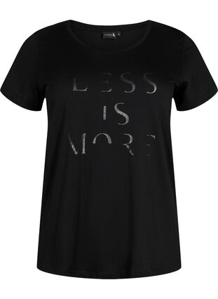 Sportowa koszulka z nadrukiem, Black w.Less Is More, Packshot image number 0
