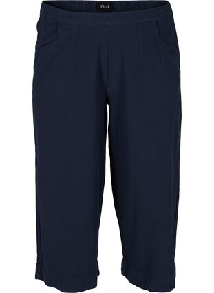 Luzne bawelniane spodnie culotte, Night Sky, Packshot image number 0
