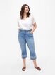 Amy knickers z wysokim stanem i haftem, Light blue denim, Model image number 0