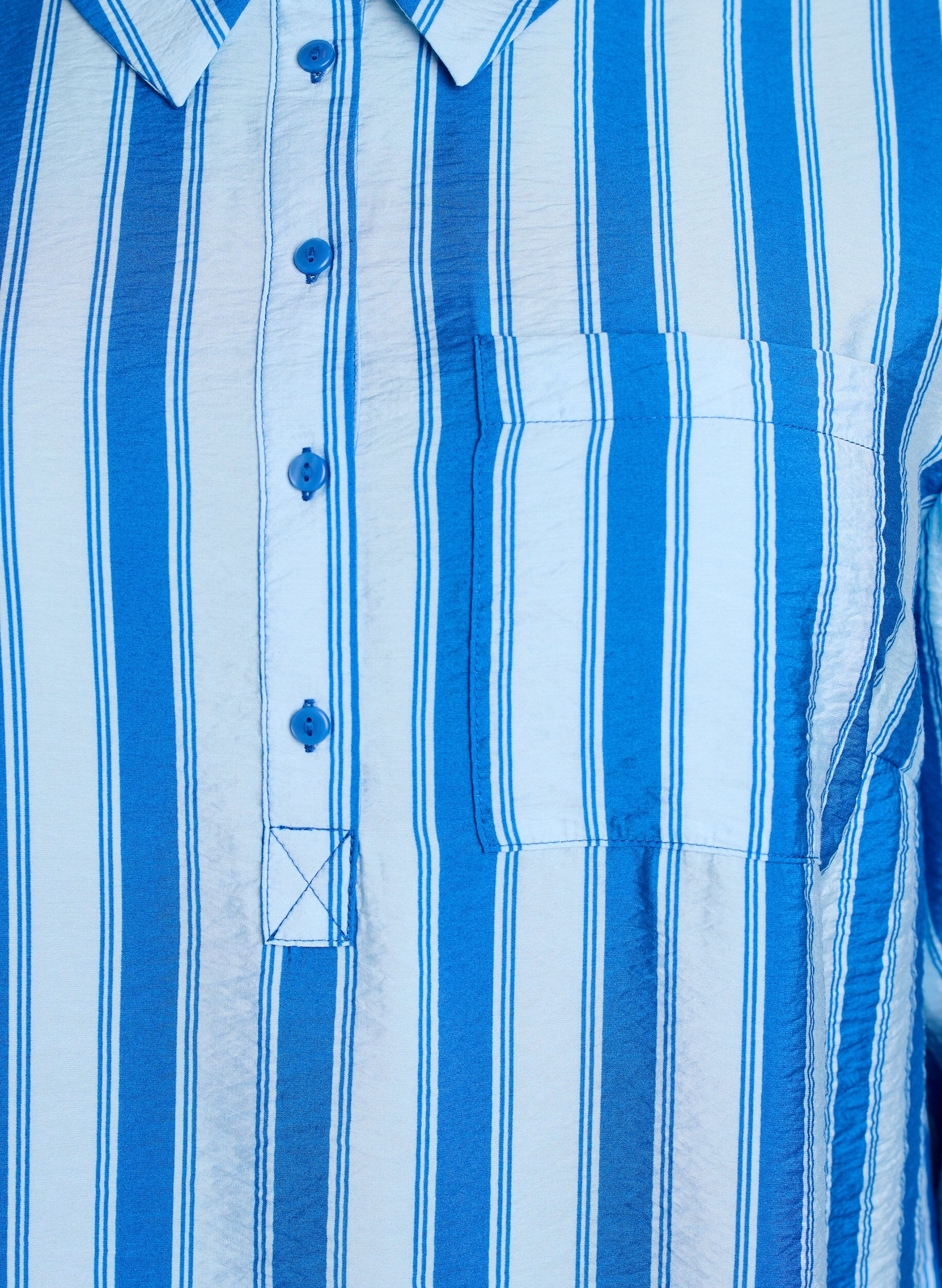 Zizzi Kr&oacute;tka sukienka z kolnierzykiem i kieszenia na piersi, Niebieskie, Packshot image number 2