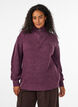 Sweter z wysokim kolnierzem i zamkiem blyskawicznym, Fioletowy, Model image number 0