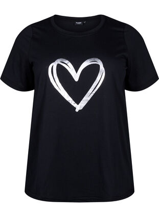 FLASH – koszulka z motywem, Black Silver Heart, Packshot image number 0